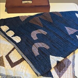 Madewell very large Geometric Accent Pillow Cover - Blue, Cream, Brown